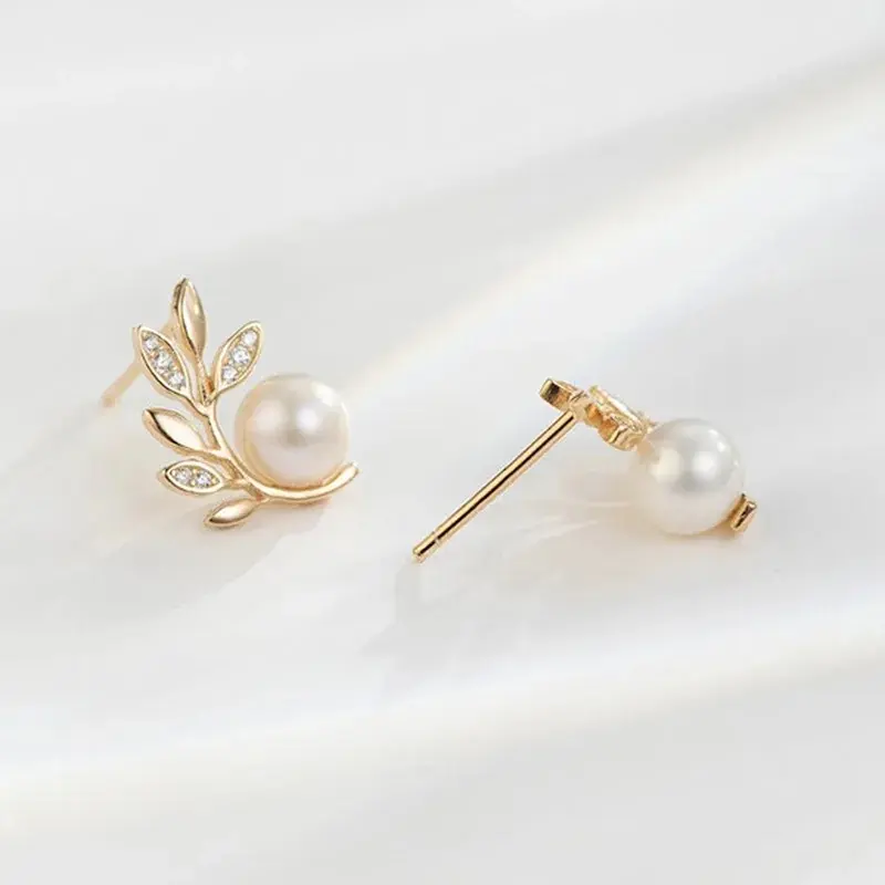 Pearl Leaf Earrings - FY0067